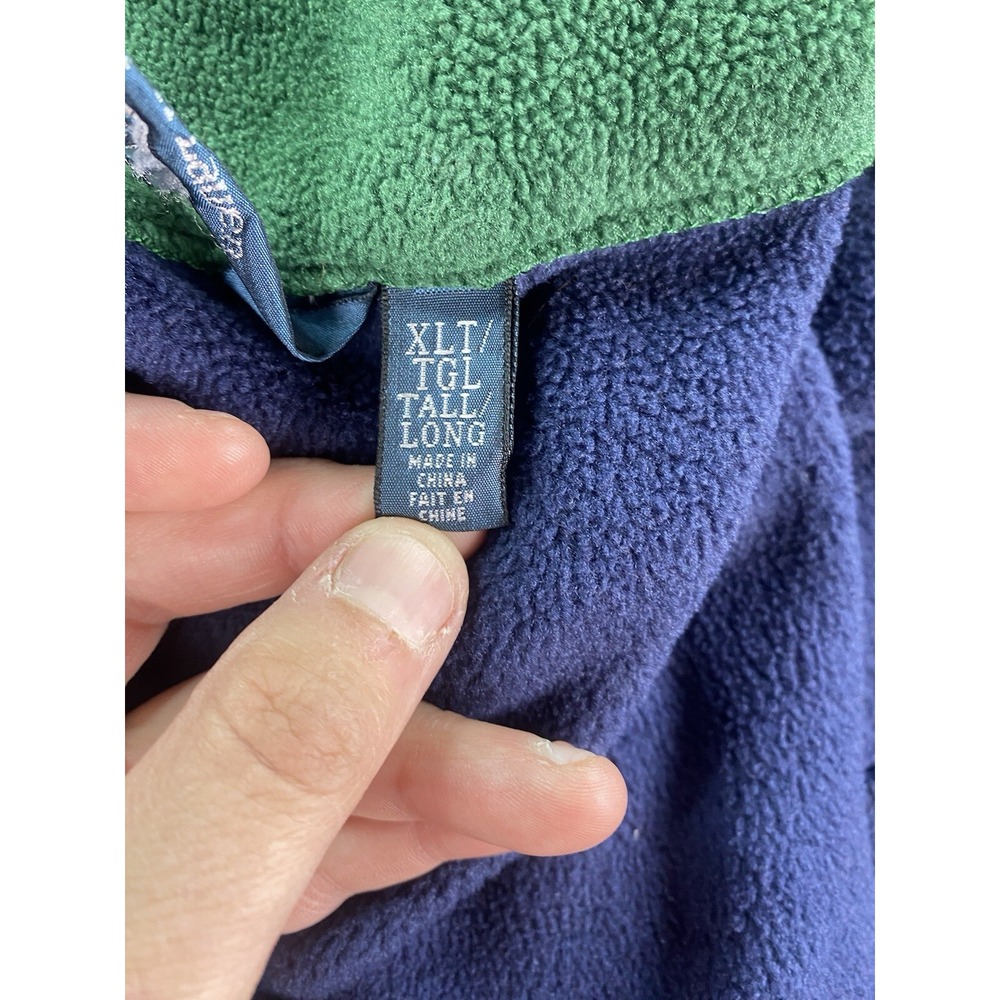Vintage Polo Ralph Lauren Vest Mens Extra Large Tall Blue Fleece Pile Pony Logo - Picture 10 of 11